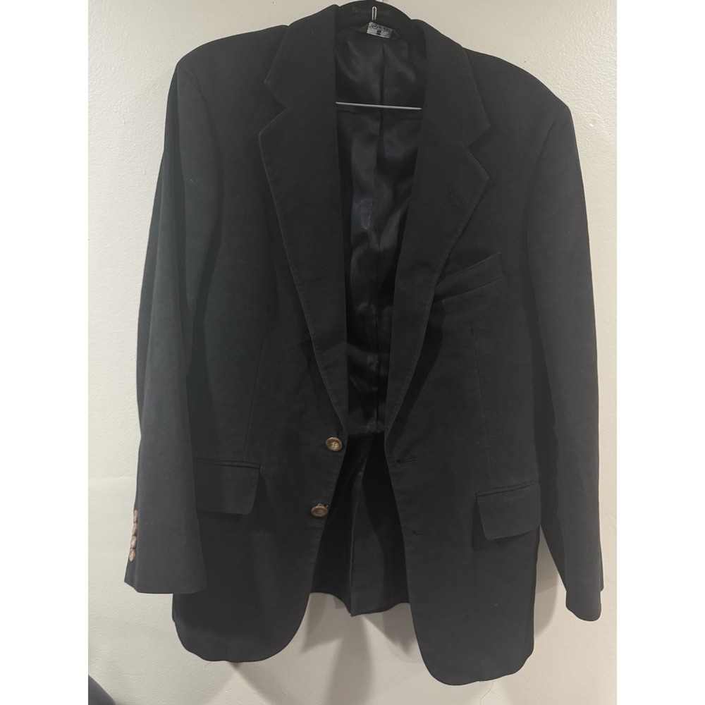 Vtg Polo University Club Ralph Lauren Sueded Microfiber Blazer Mens 36 Black